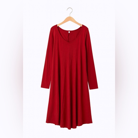 Amazon Women's Red Long Sleeve Dress - Picture 1 of 2